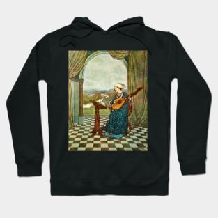 Woman Playing Lute, A Wind’s Tale by Hans Christian Andersen Hoodie